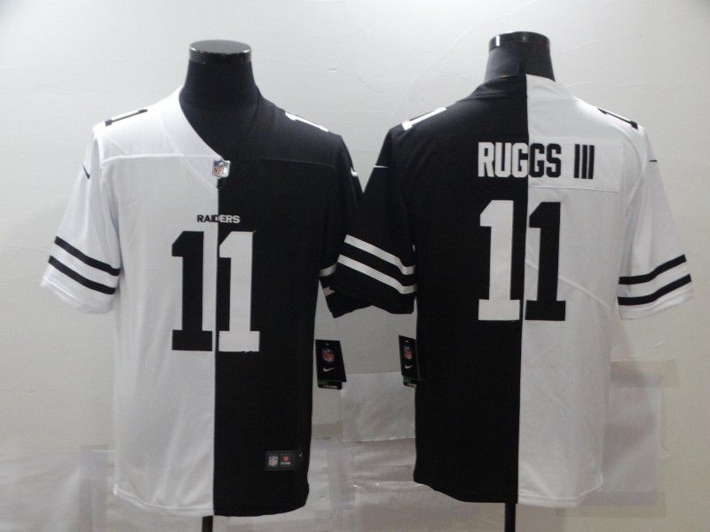 Men Oakland Raiders #11 Ruggs iii Black white Half version 2020 Nike NFL Jerseys->oakland raiders->NFL Jersey